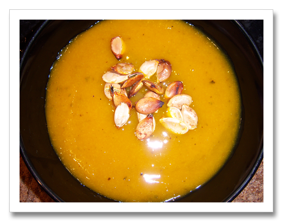 Roasted Garlic, Rosemary and Pumpkin Soup
