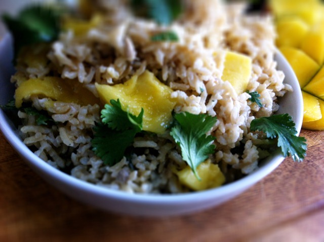 Savoury Coconut Mango Rice