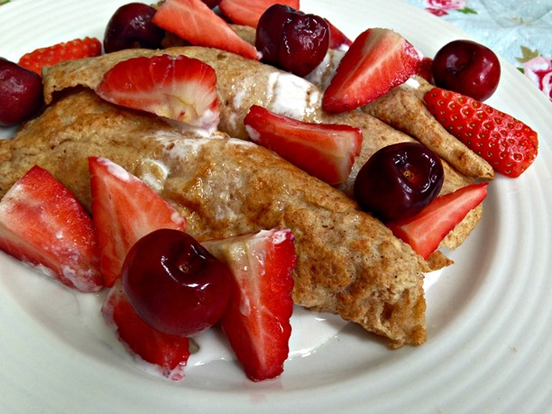 Creamed Coconut Wholemeal Crepes or Pancakes
