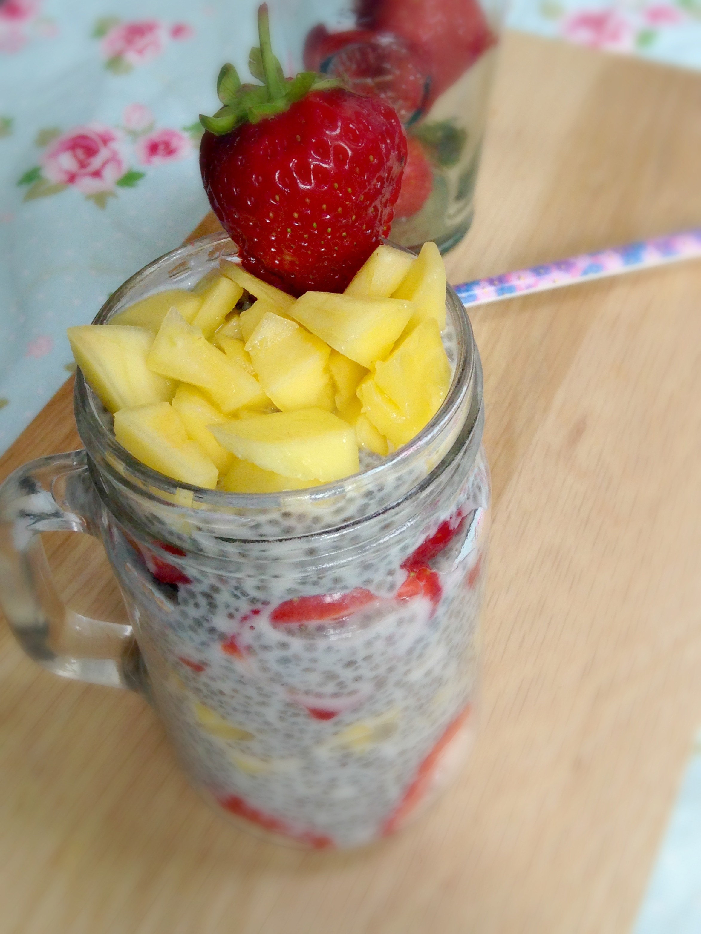 Strawberry, Mango & Coconut Chia Sundae