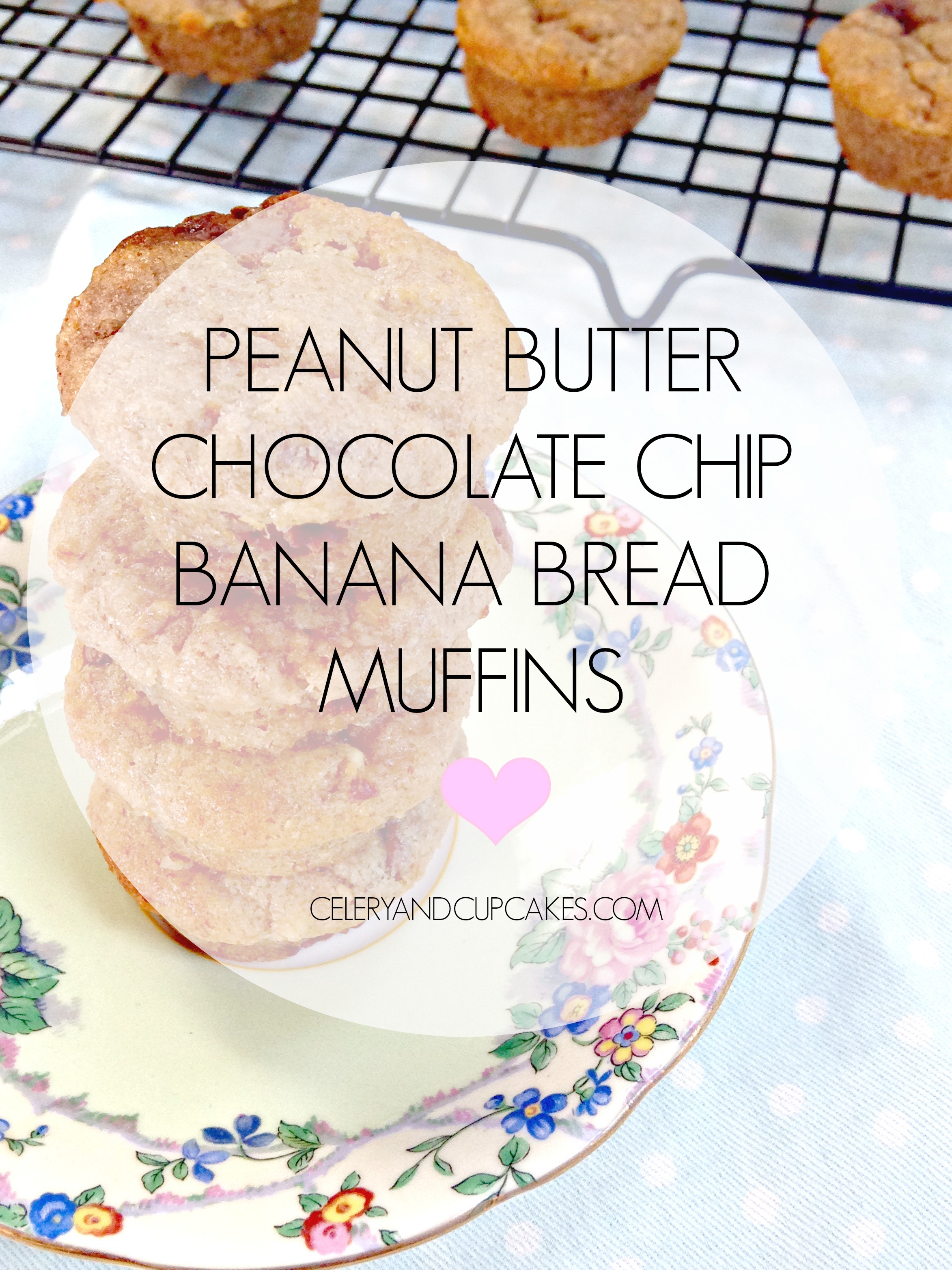 An easy deliciously addictive mini muffin recipe, incorporating peanut butter, chocolate chips, and banana bread goodness.
