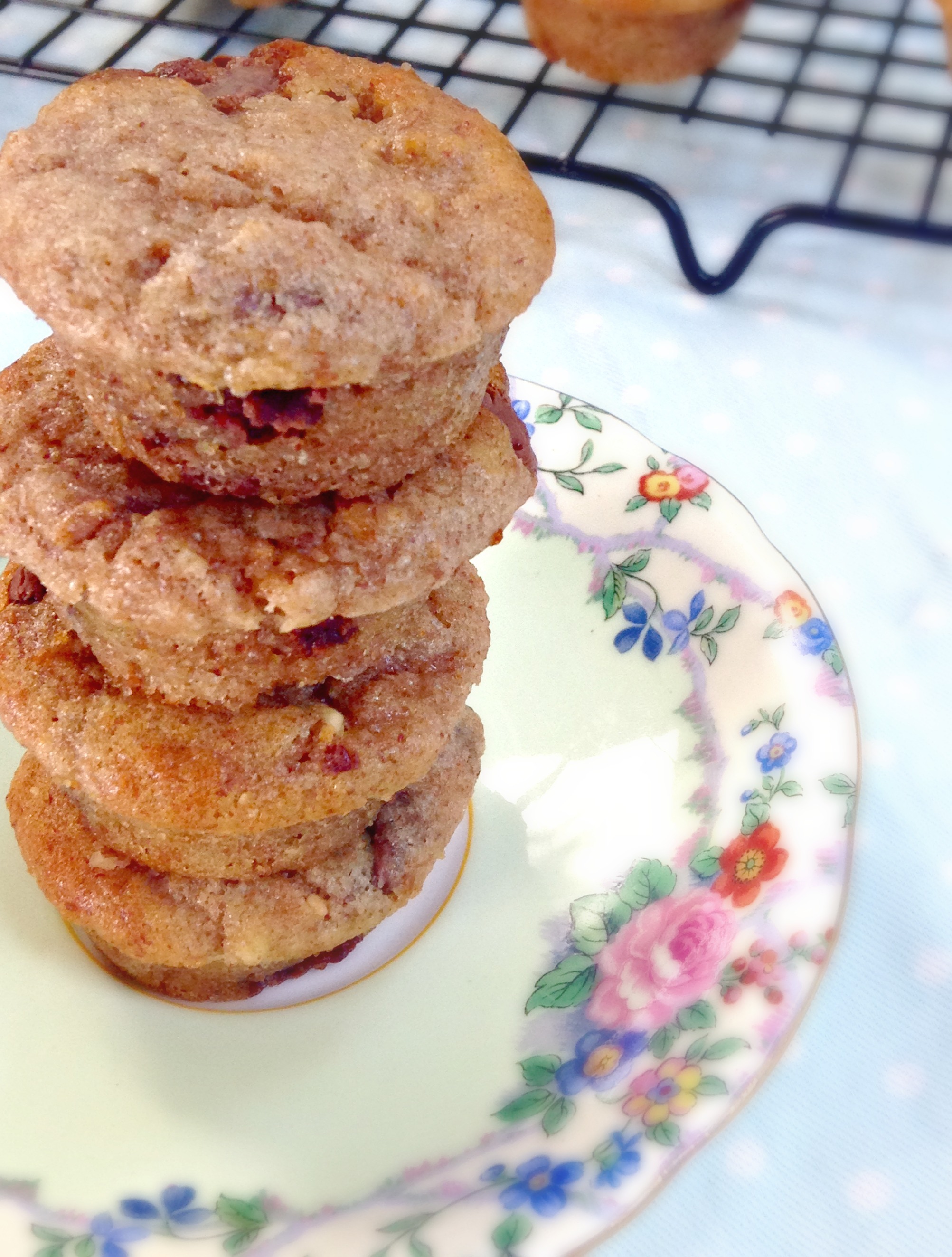 An easy deliciously addictive mini muffin recipe, incorporating peanut butter, chocolate chips, and banana bread goodness.