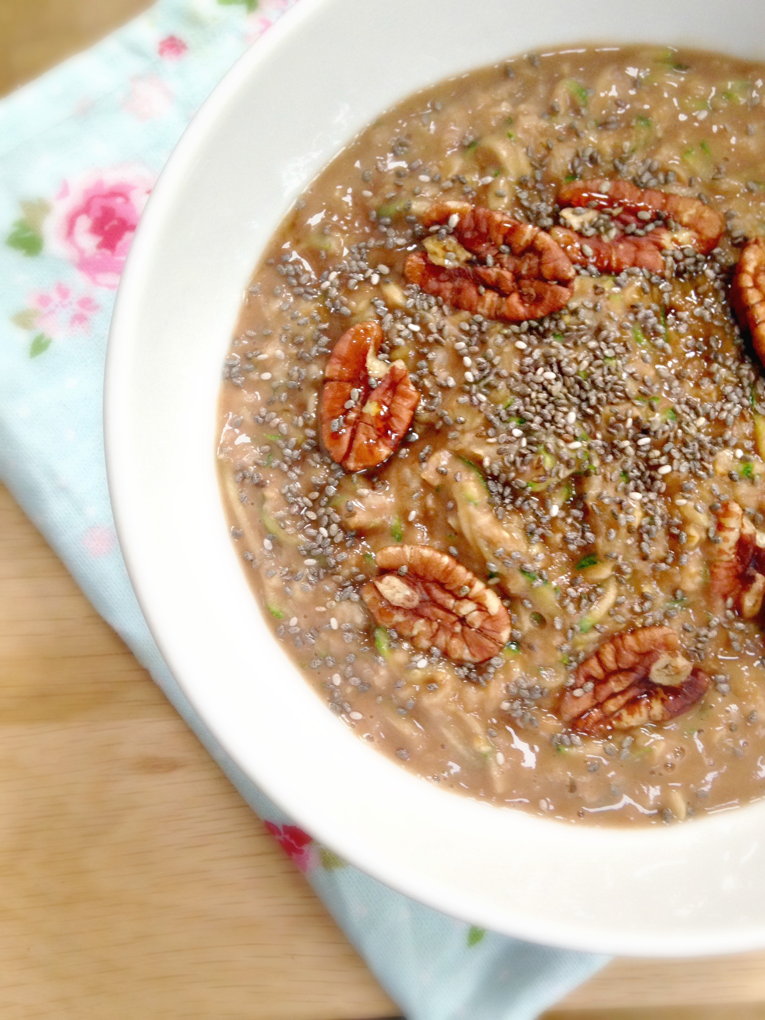 Chocolate courgette bread porridge 3