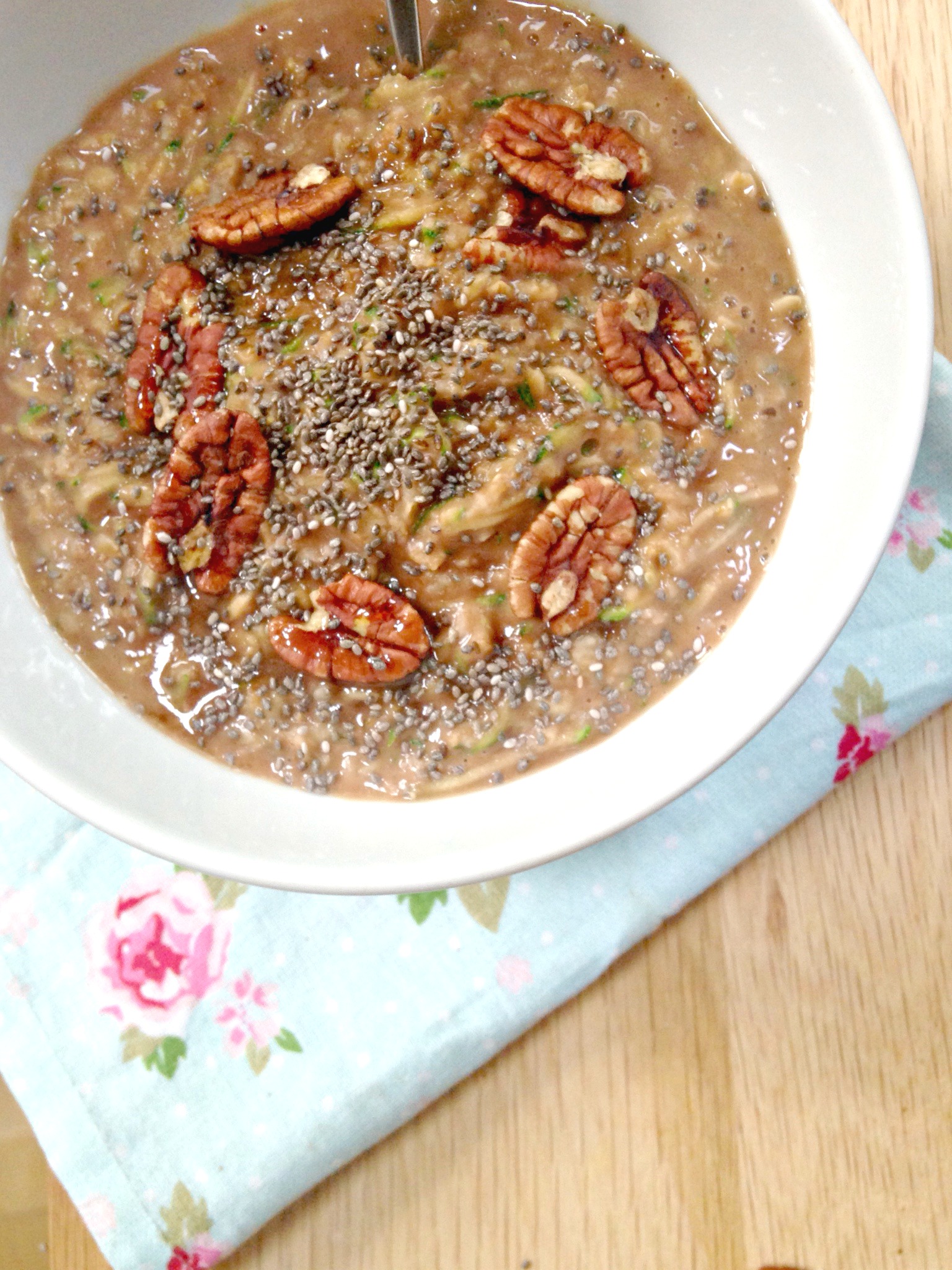 Chocolate courgette bread porridge