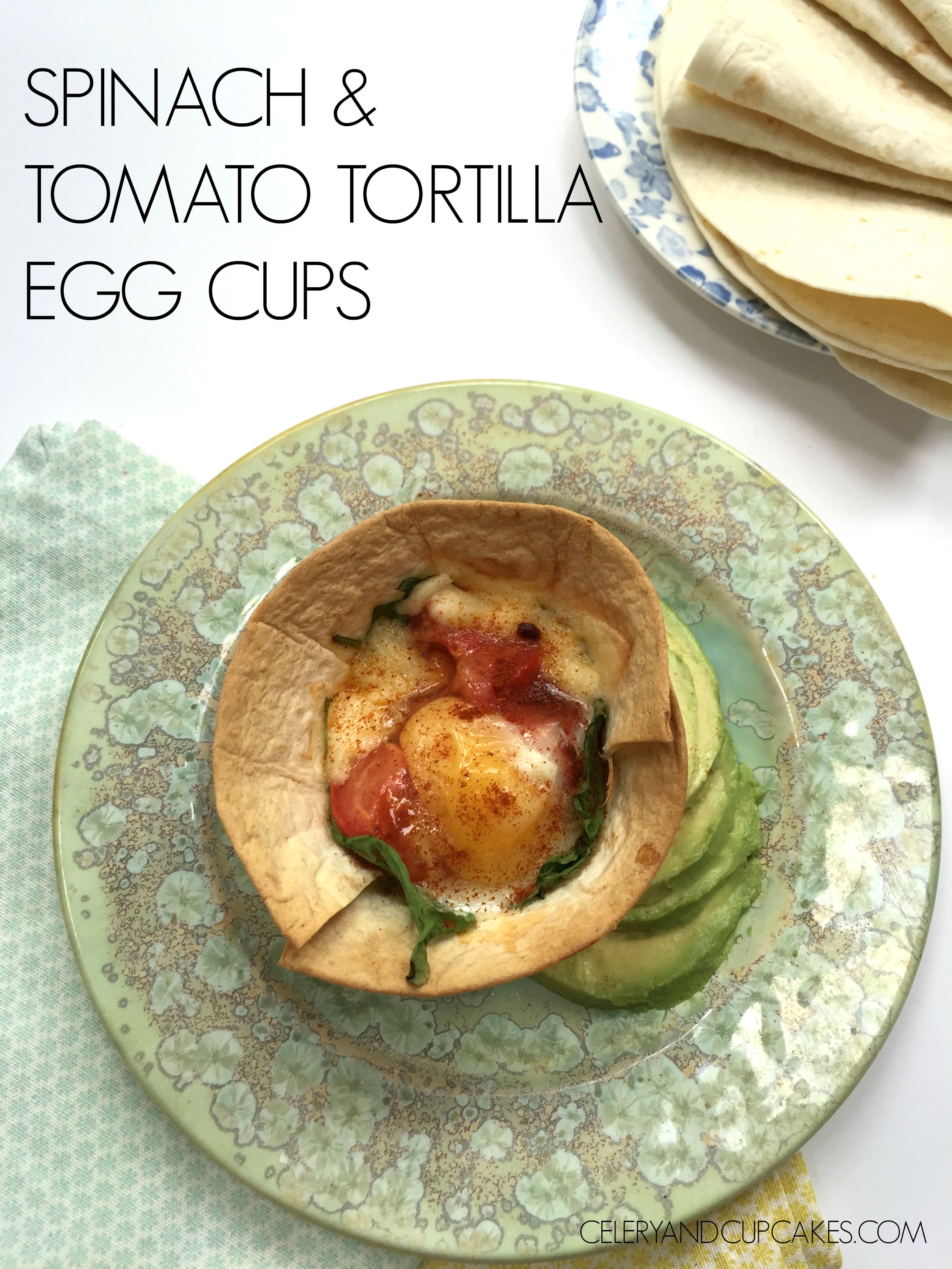 Spinach & Tomato Tortilla Egg Cups Title