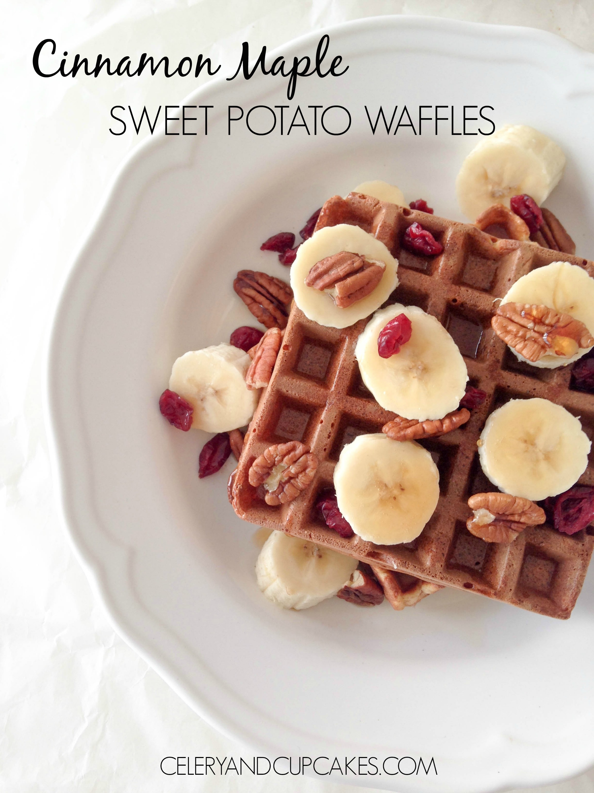 Cinnamon & Maple Sweet Potato Waffles Title