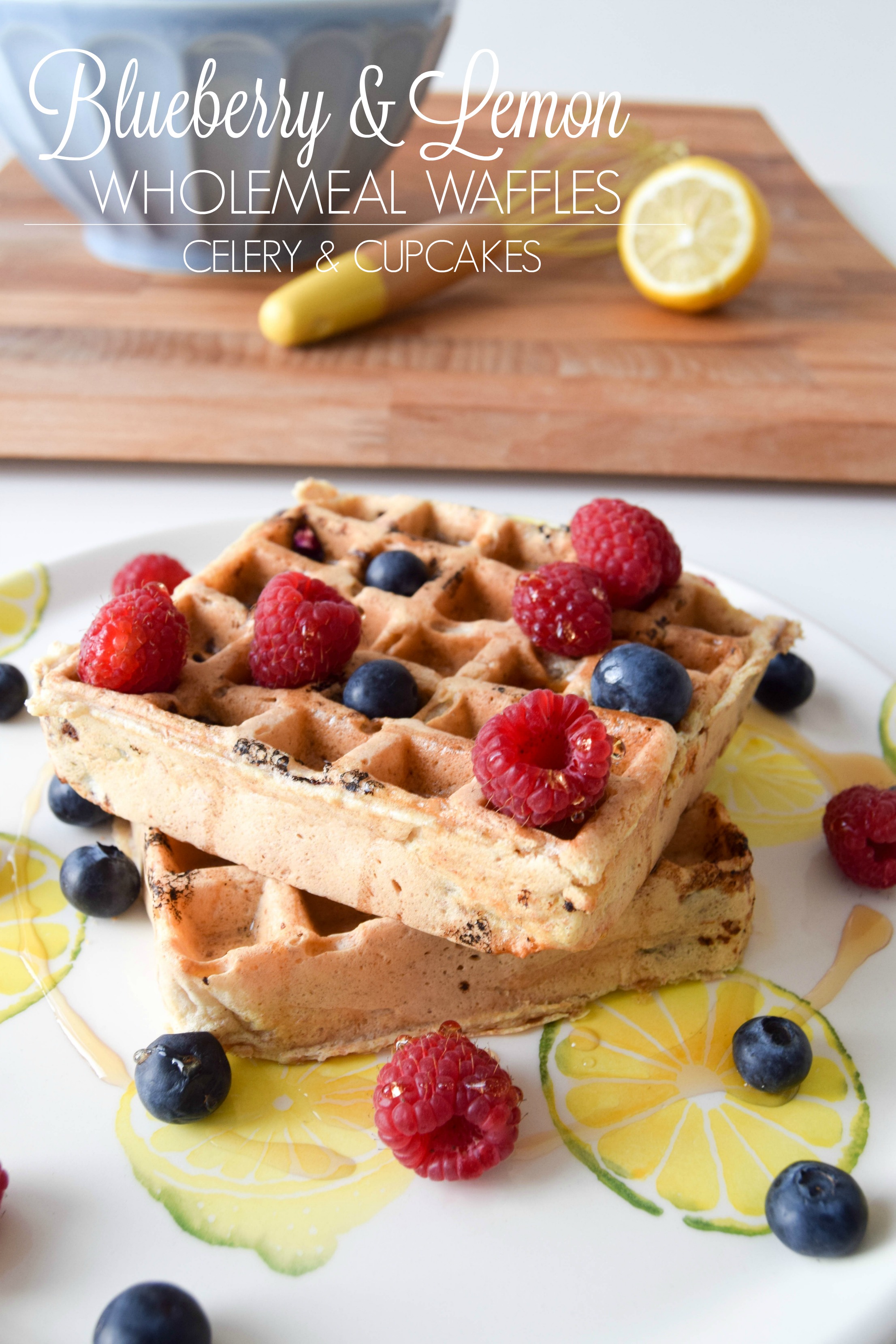 Blueberry and Lemon Waffles Title