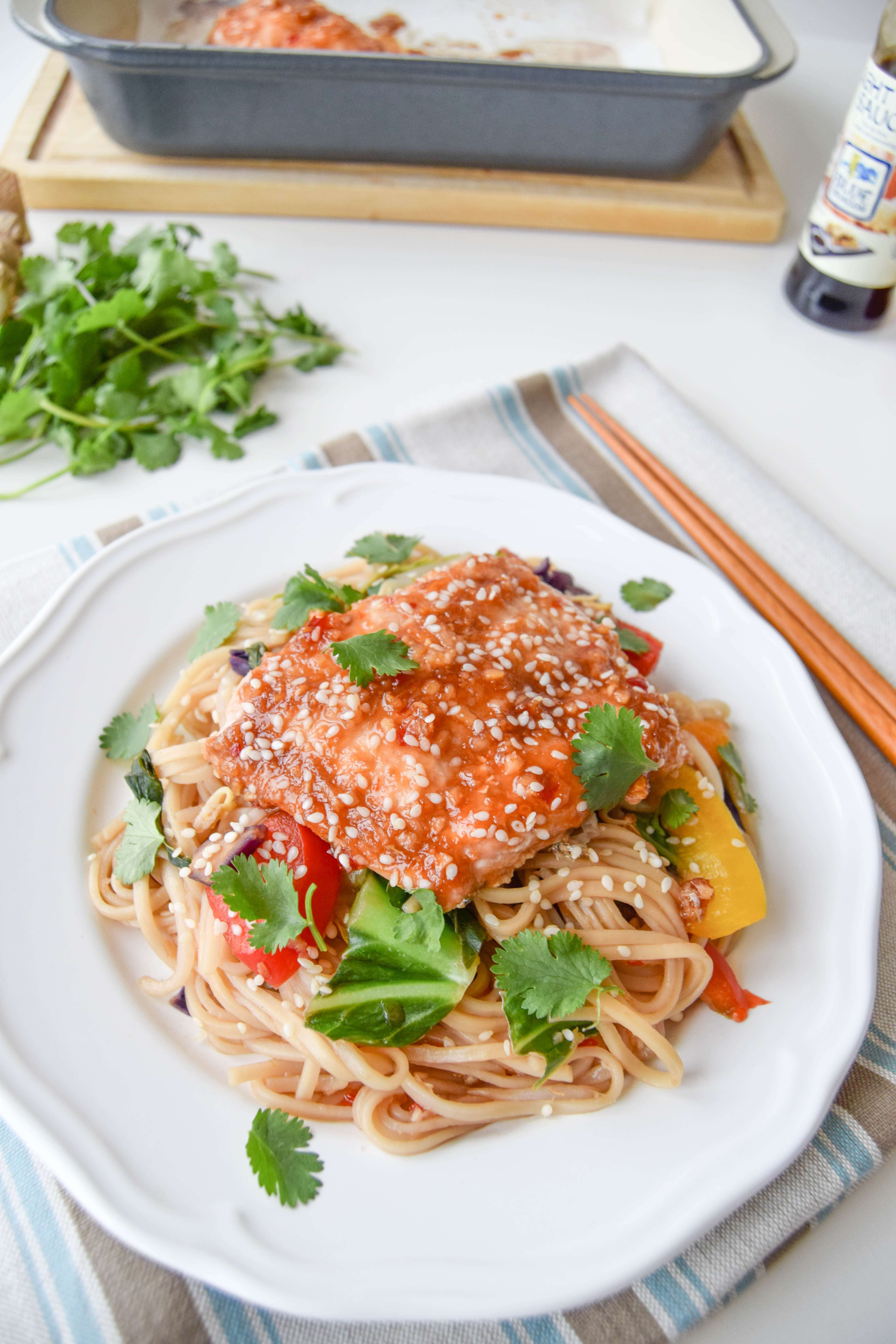 10 minute sweet chilli salmon stirfry 1