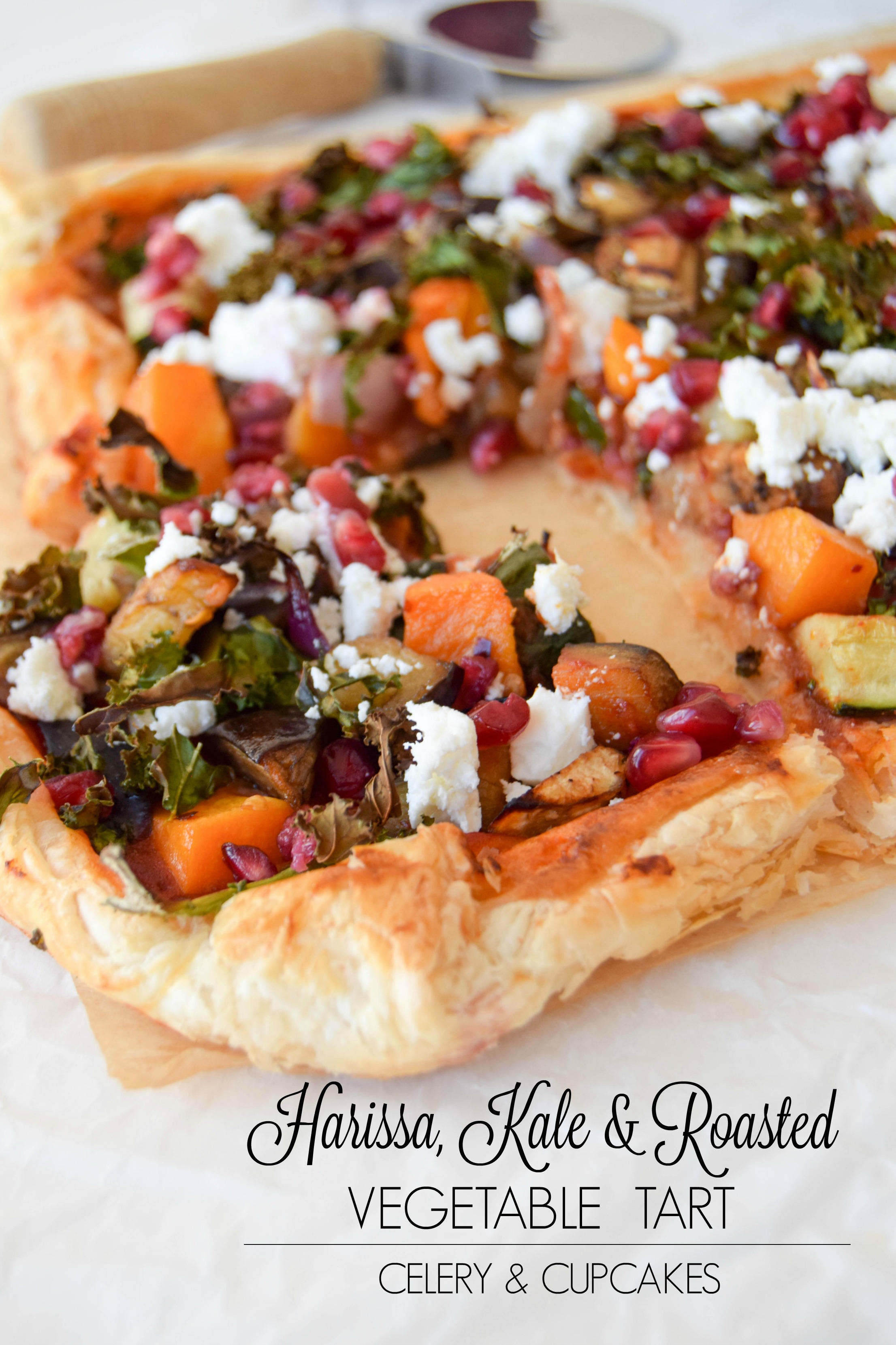 Harissa Kale & Roasted Vegetable Tart Title