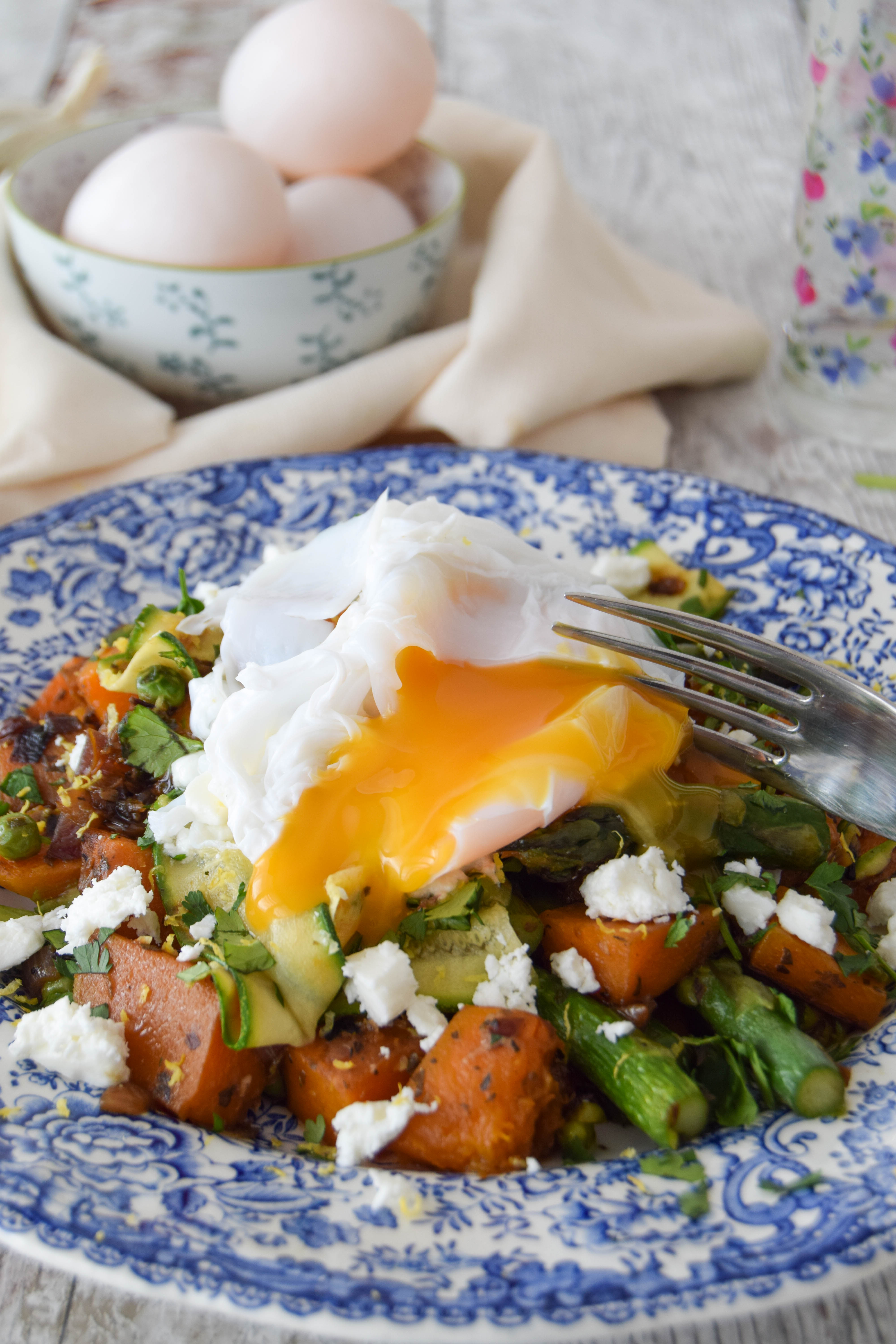 Squash & Asparagus Hash With Poached Duck Egg 8