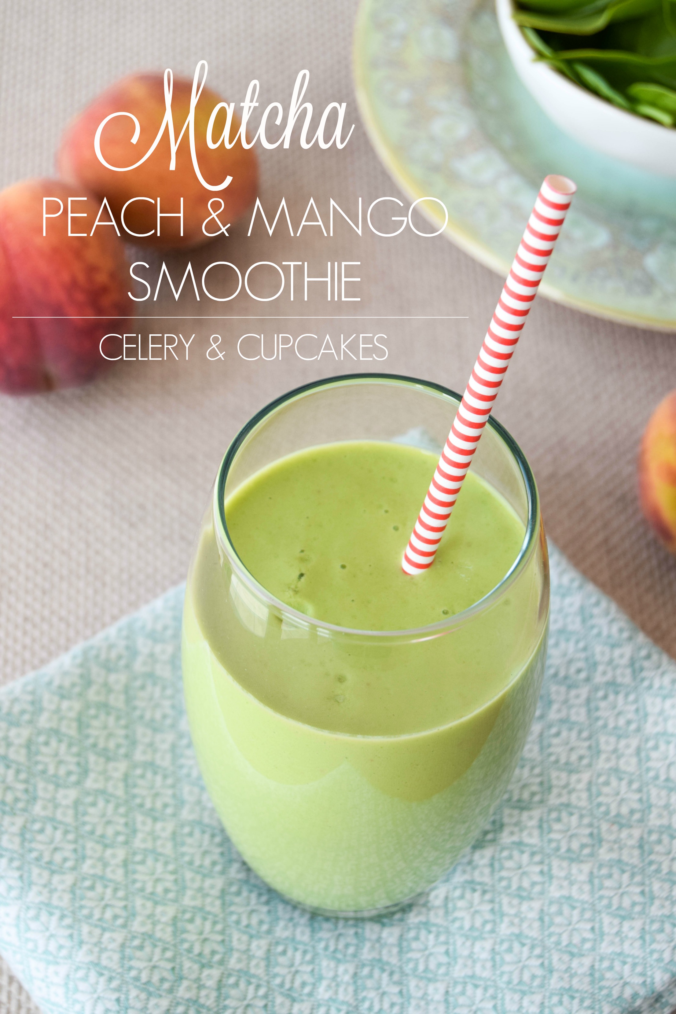 Matcha Peach & Mango Smoothie TITLE