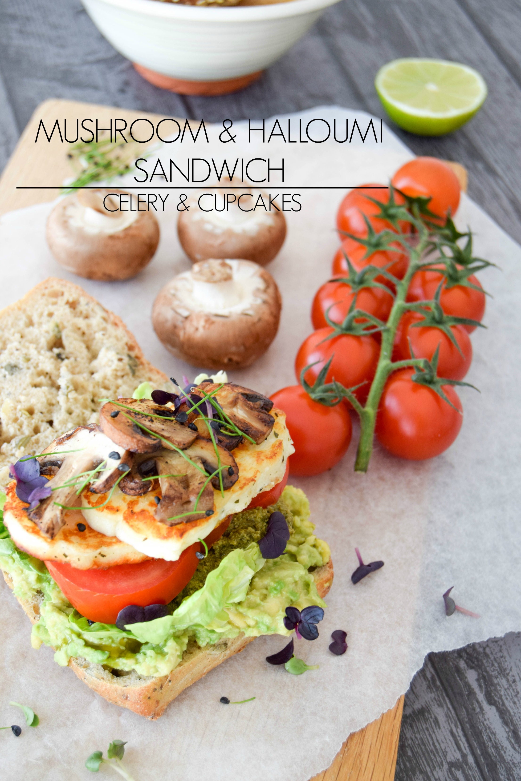 Mushroom & Halloumi Sandwich title