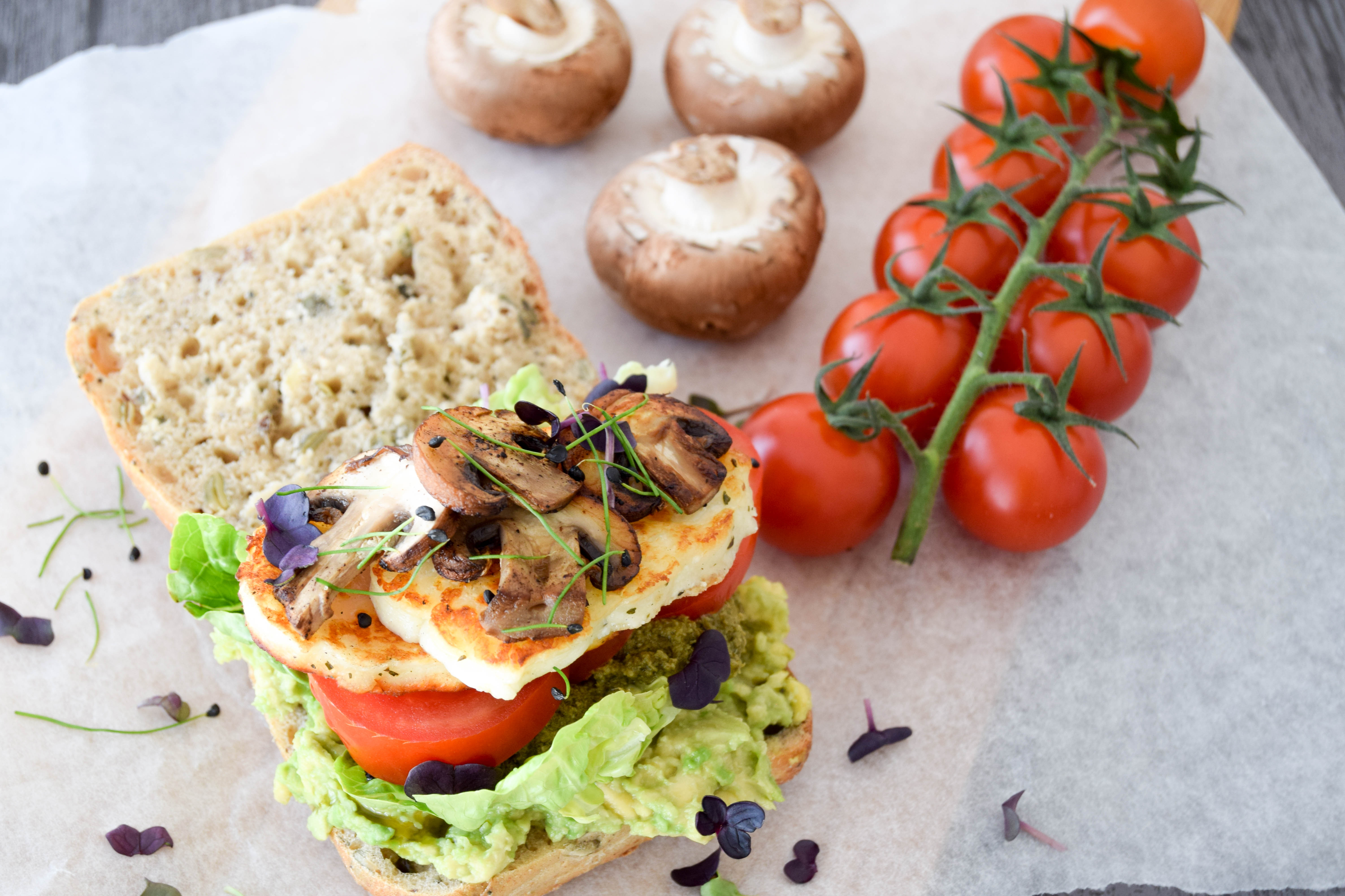 Mushroom & Halloumi Sandwich