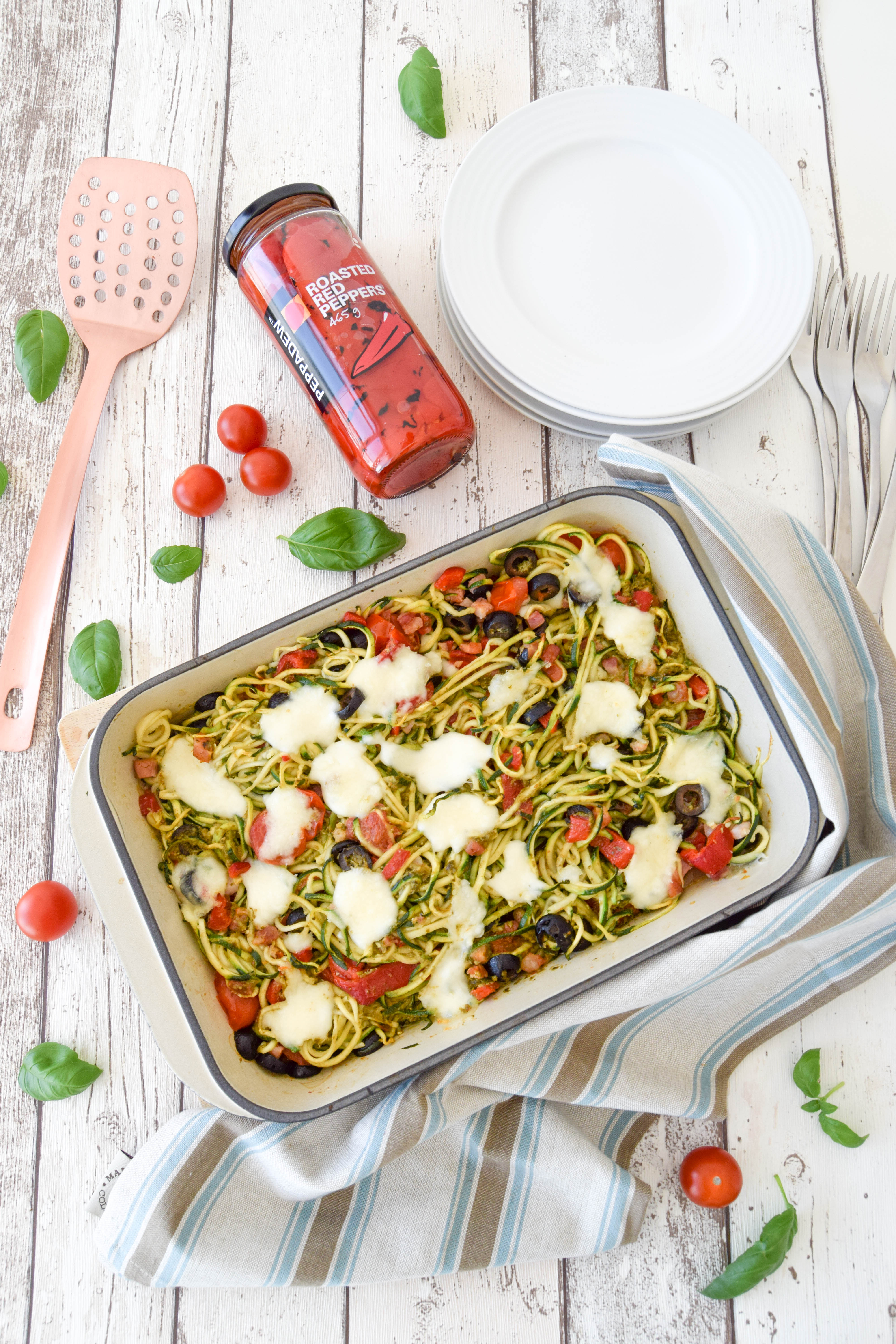 Roasted Red Pepper & Tomato Courgetti Bake 2
