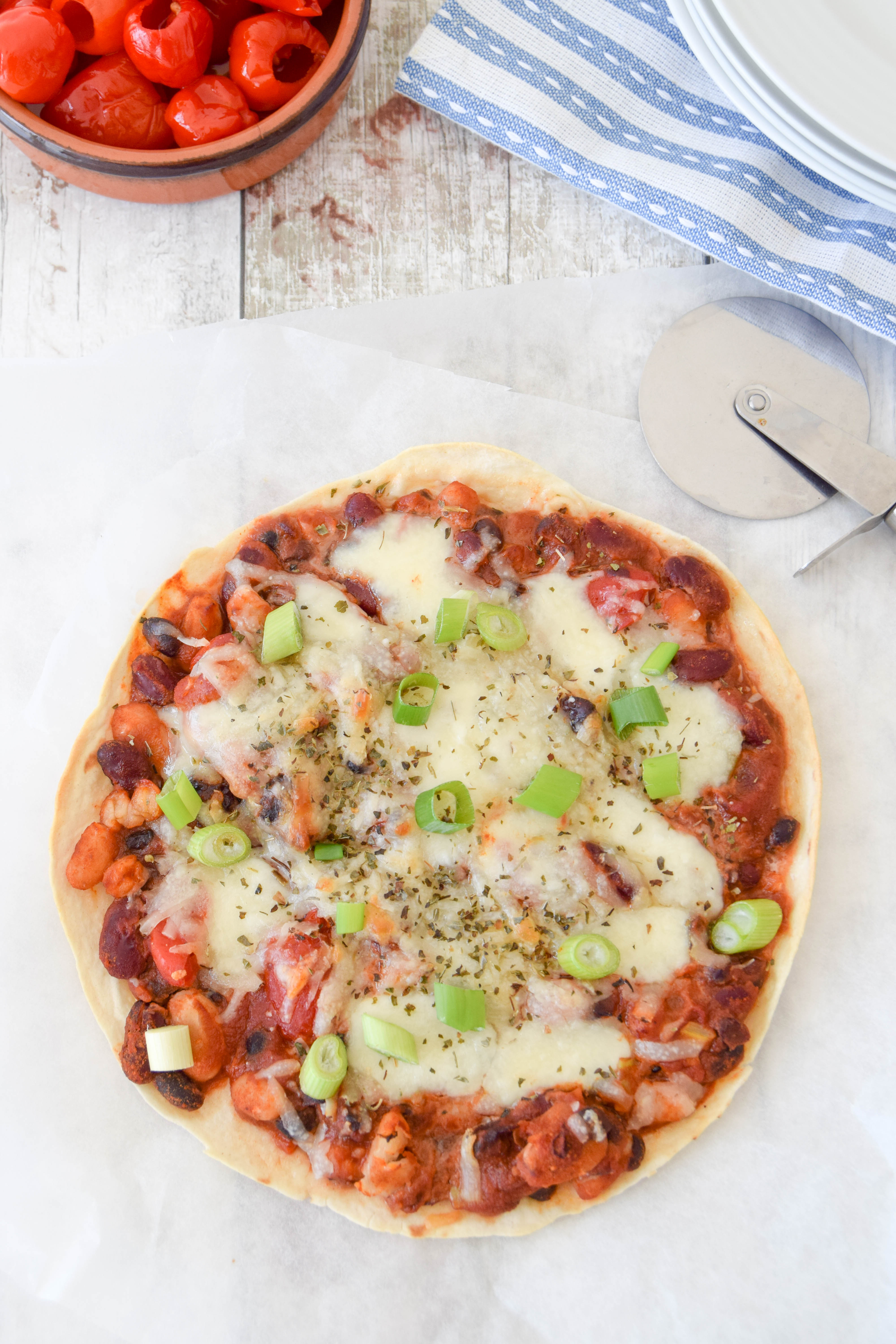 Three Bean Mexican Tortilla Pizza 11