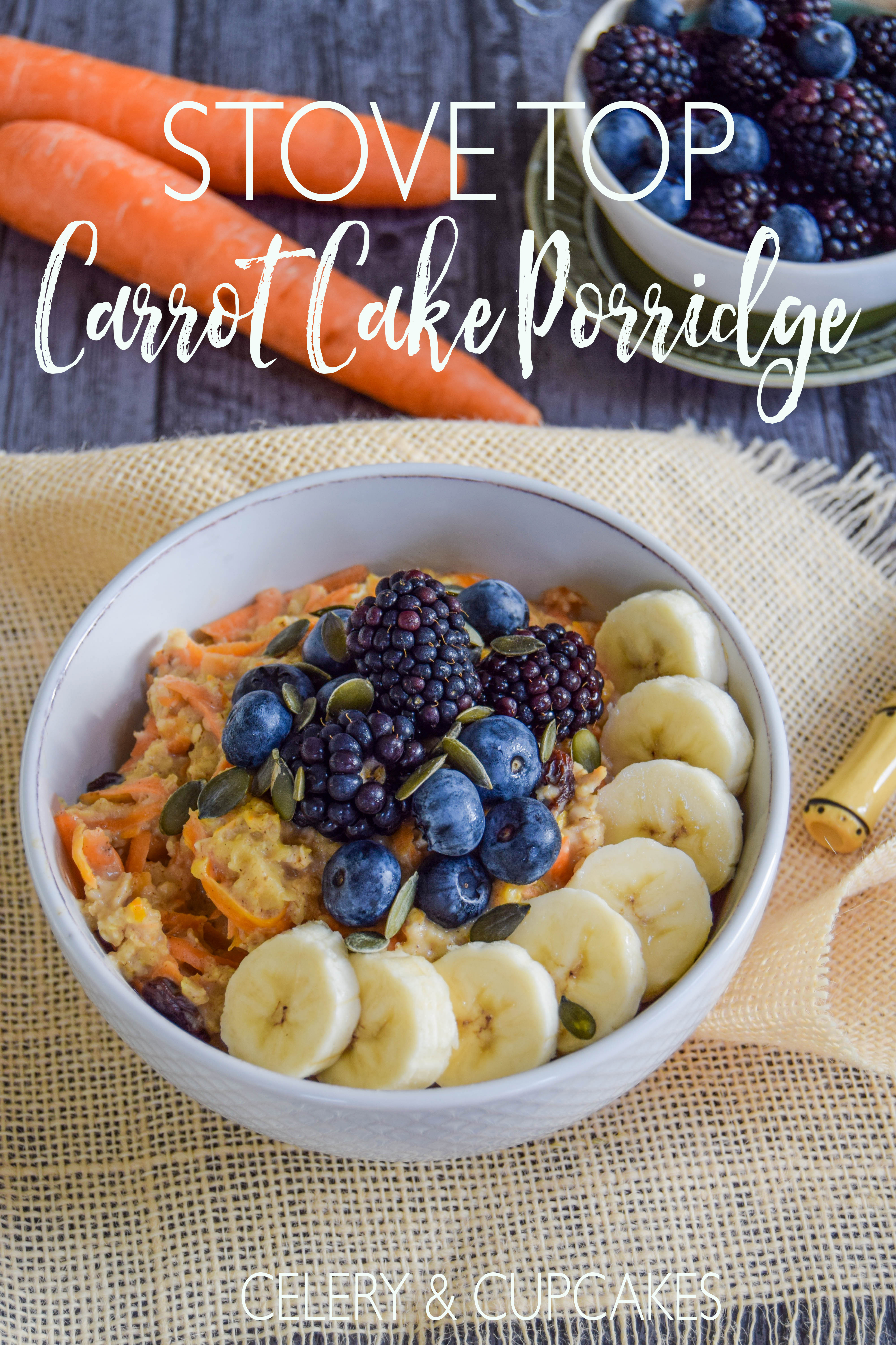 Dessert for breakfast? Full of autumn flavour with the extra nutrition from the grated carrot this bowl of porridge is a wonderful start the day. Dessert for breakfast? Full of autumn flavour with the extra nutrition from the grated carrot this bowl of porridge is a wonderful start the day.