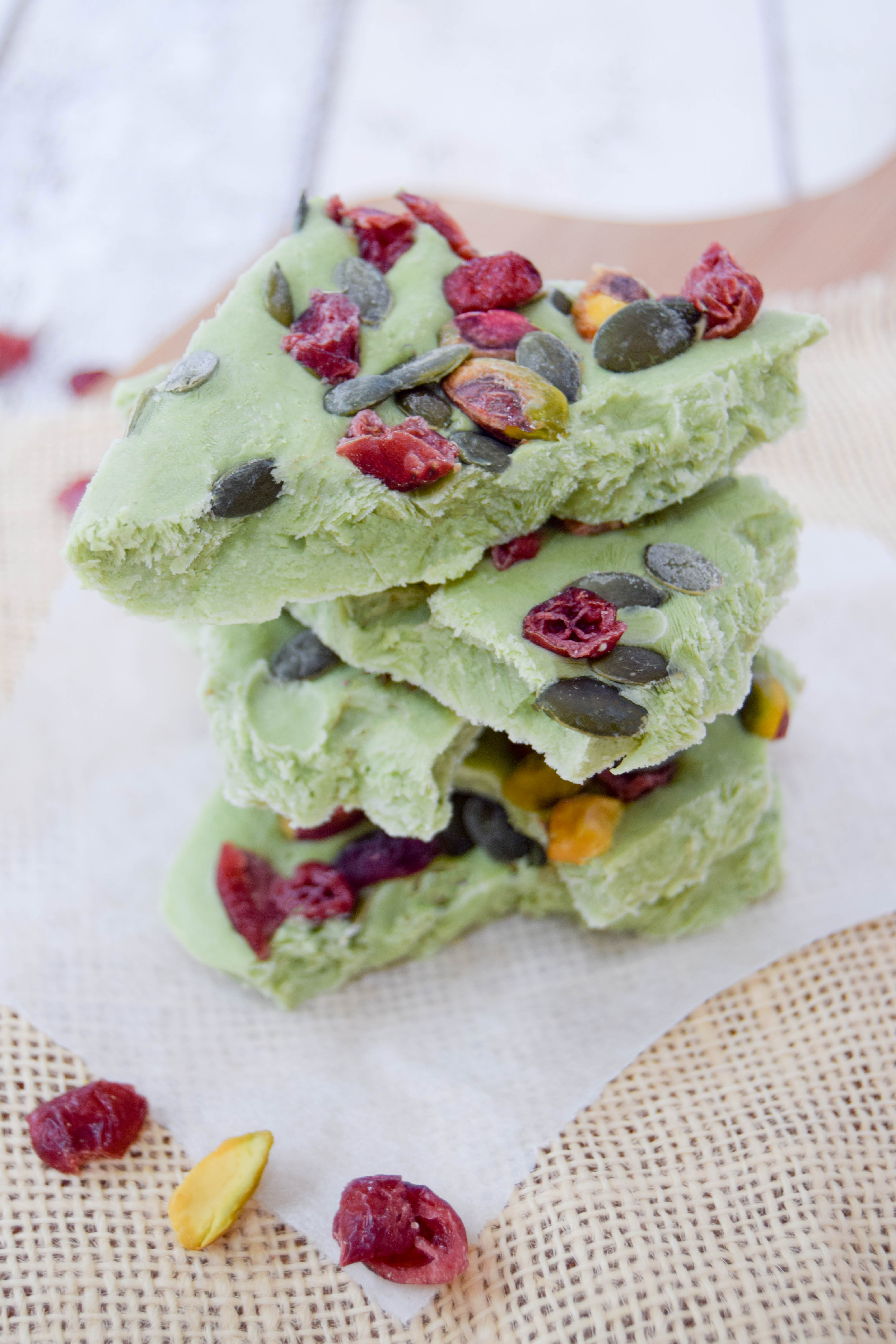 A wonderful and healthy alternative yoghurt snack using matcha green tea.