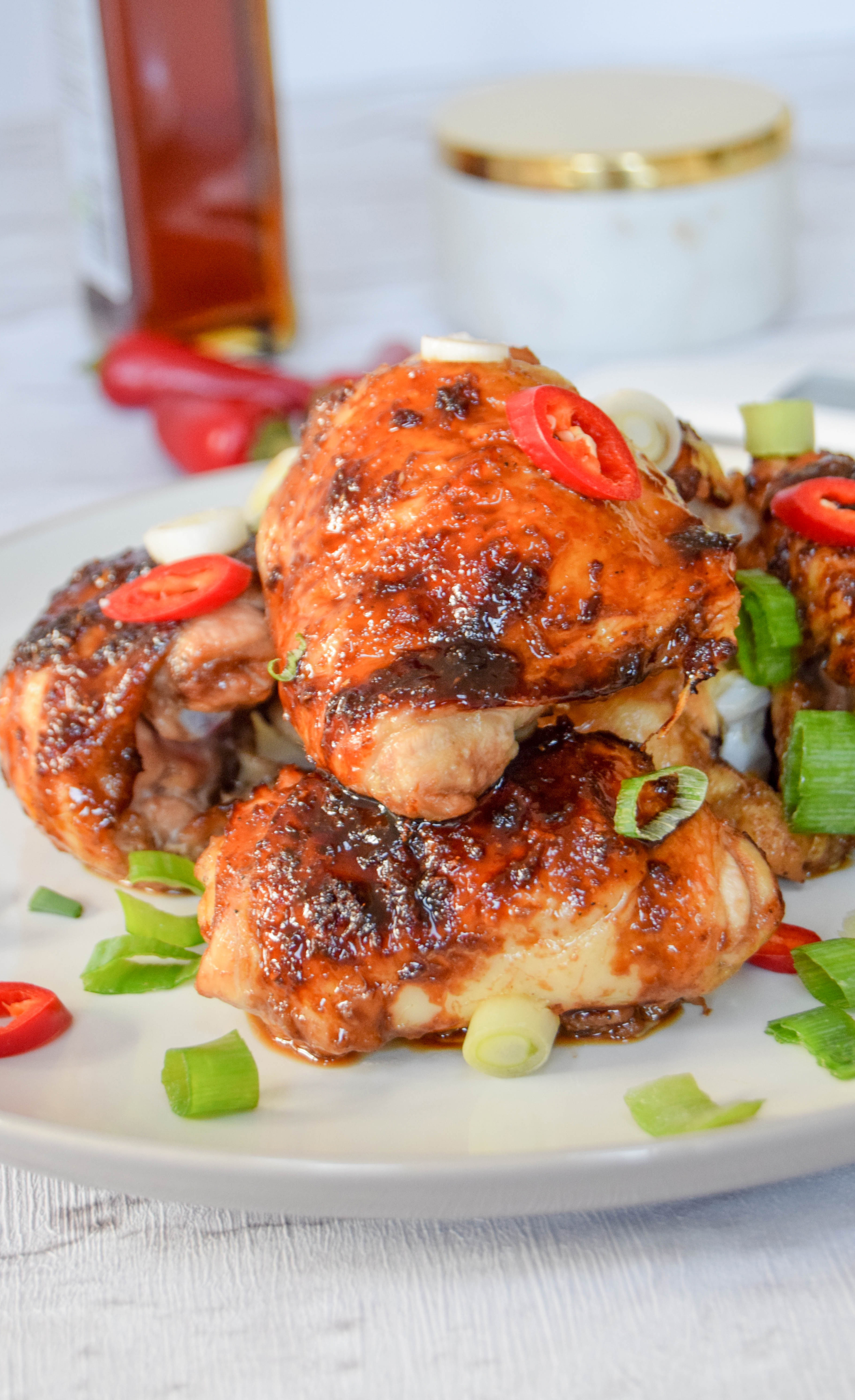 Oven baked succulent and sticky chicken bursting with Asian flavours Oven baked succulent and sticky chicken bursting with Asian flavours