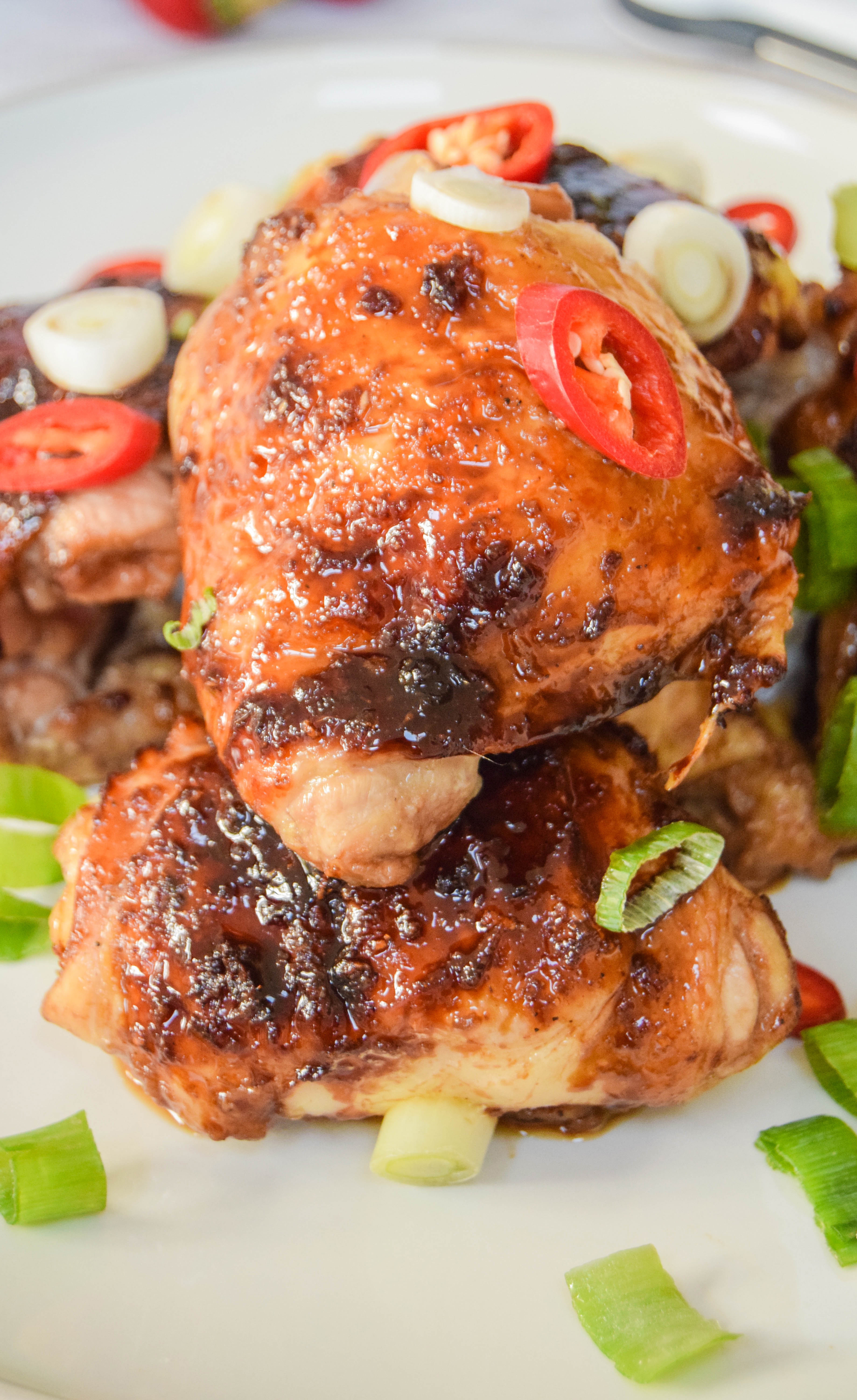 Oven baked succulent and sticky chicken bursting with Asian flavours Oven baked succulent and sticky chicken bursting with Asian flavours