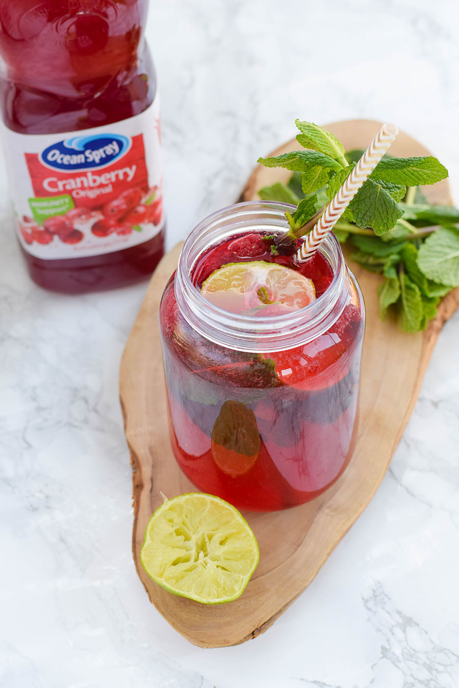 Cranberry Ginger Mojito is a twist on a classic!&nbsp; Sour cranberry juice is spiked with ginger beer and traditional mojito ingredients to produce a refreshing mocktail that would be perfect to serve at a BBQ, picnic or garden party.&nbsp;