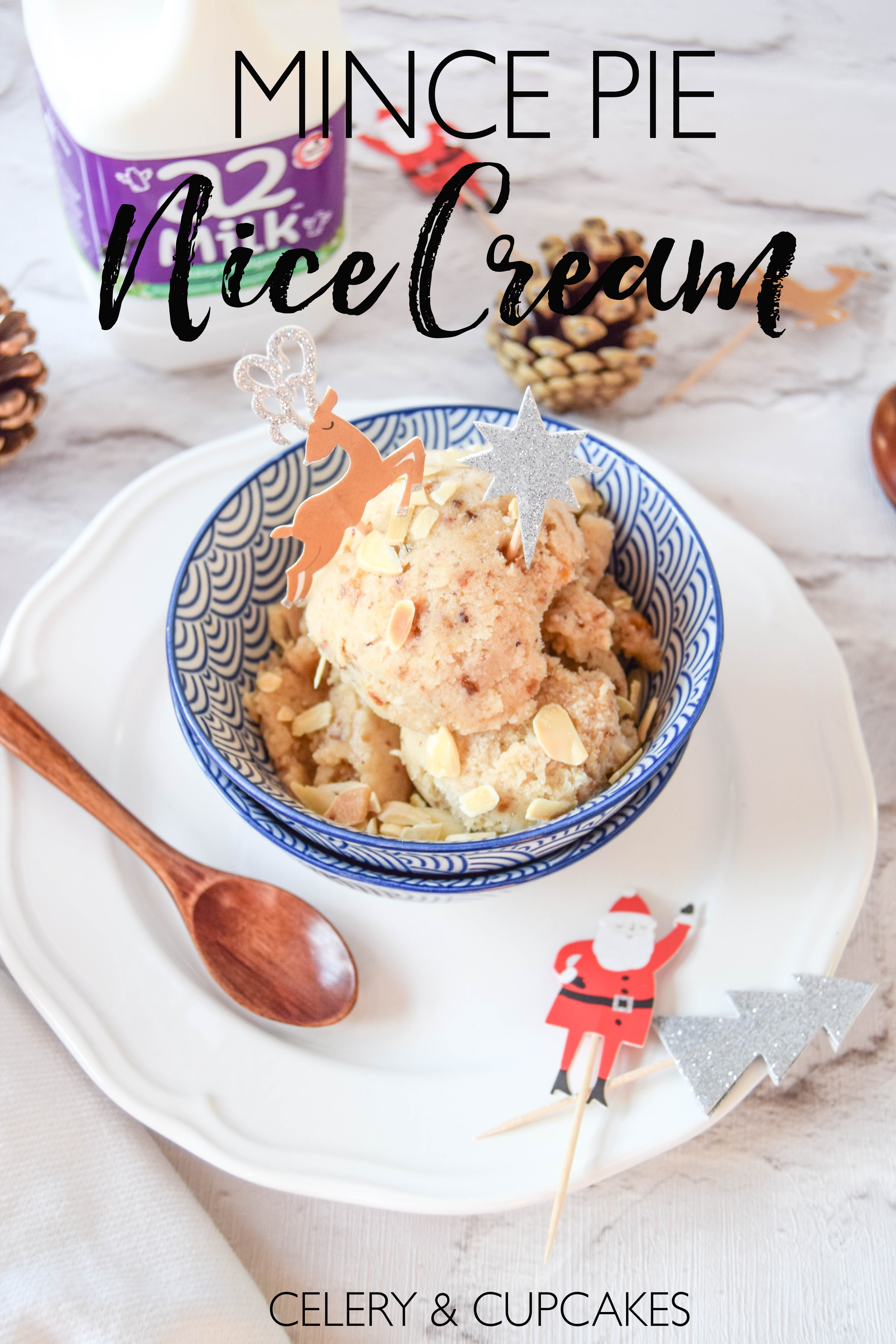 All the delicious flavour of a mince pie without the pastry. This nice cream only contains 3 ingredients and is a healthier alternative that the kids love!
