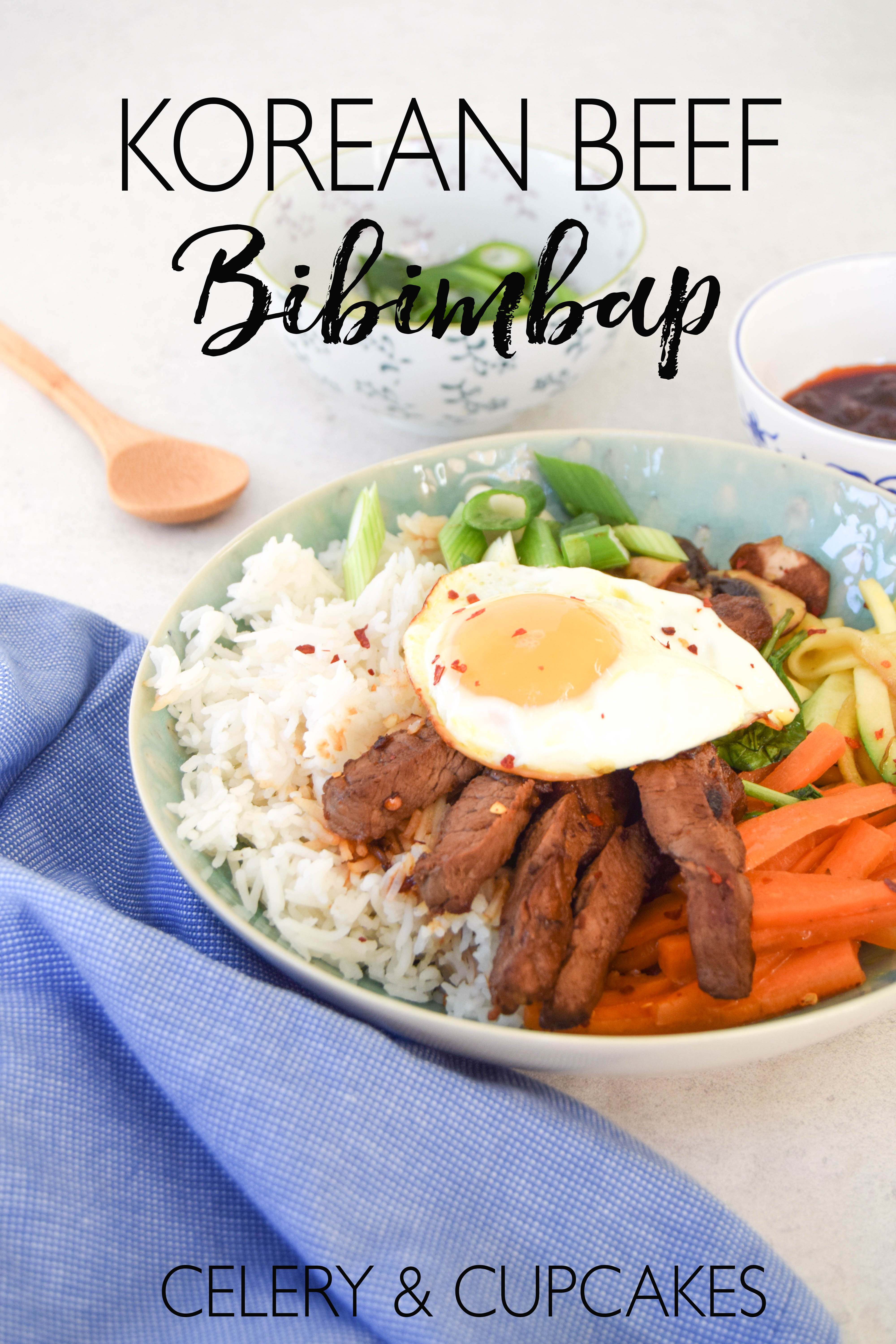 A popular Korean dish with lots of beautiful vegetables and protein.