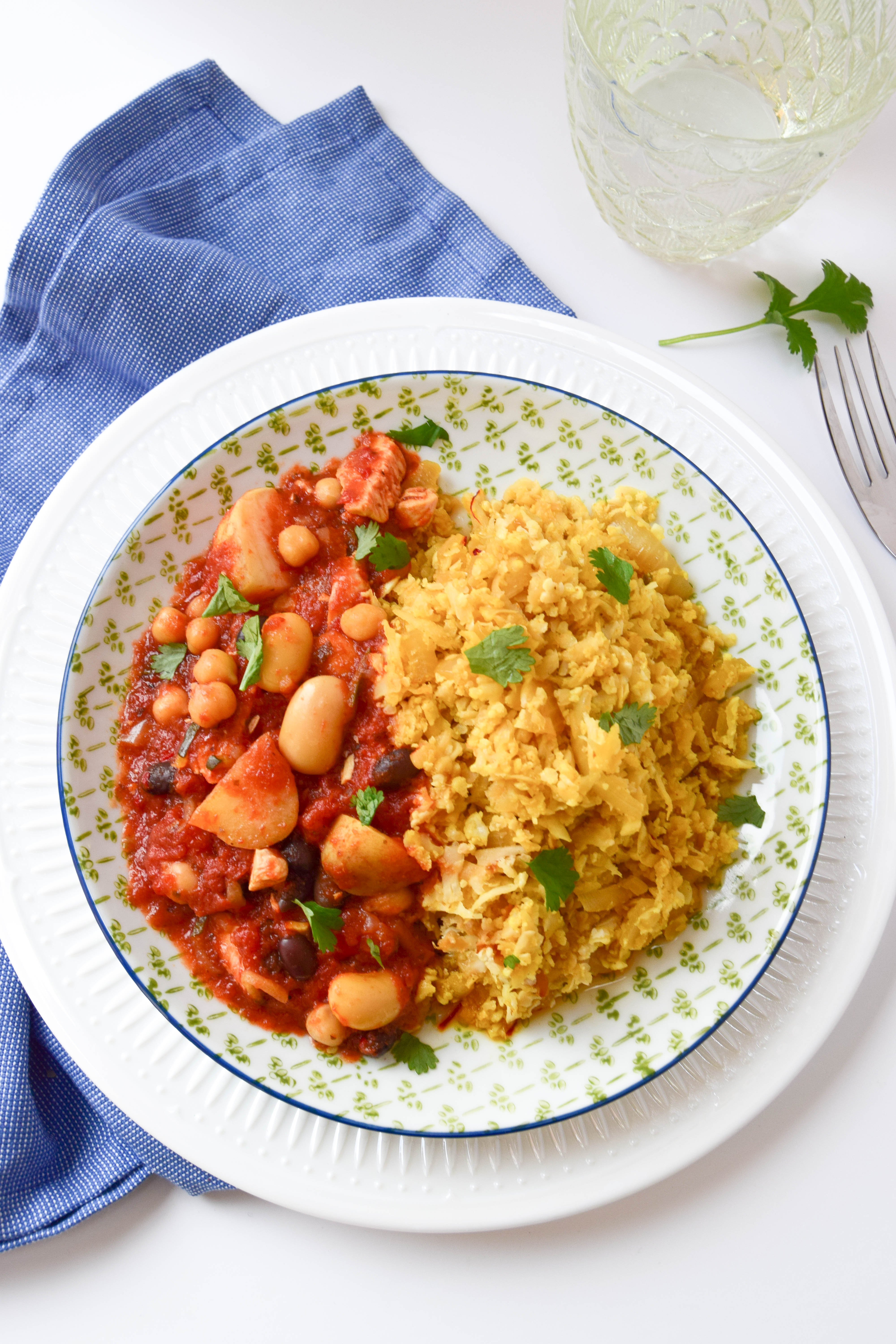 A low carb alternative to serve with your curries or stews with a golden hue from the saffron.