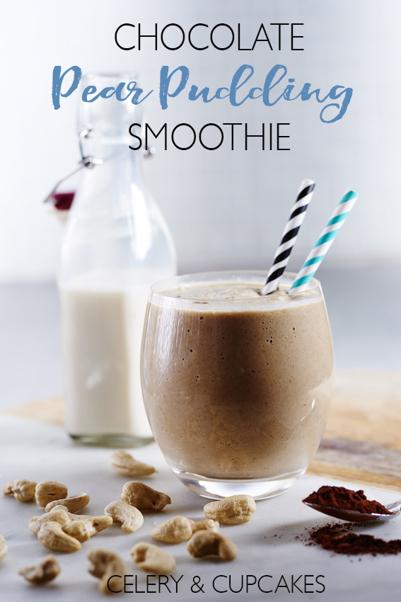 seriously rich and indulgent chocolate pear pudding smoothie, it tastes naughty when in fact it's pretty healthy and packed with some super nutrients. 
