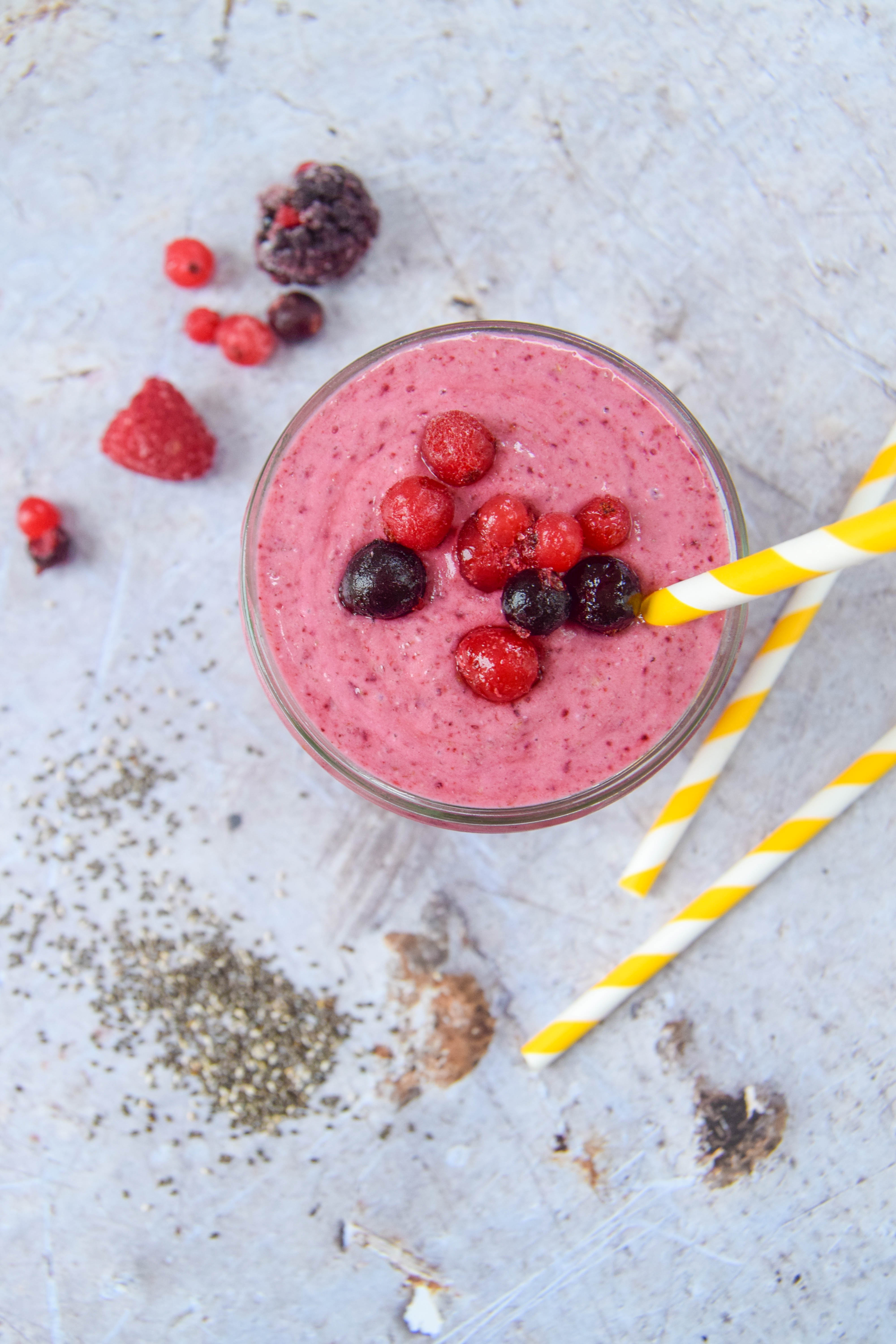 Chia berry blast smoothie