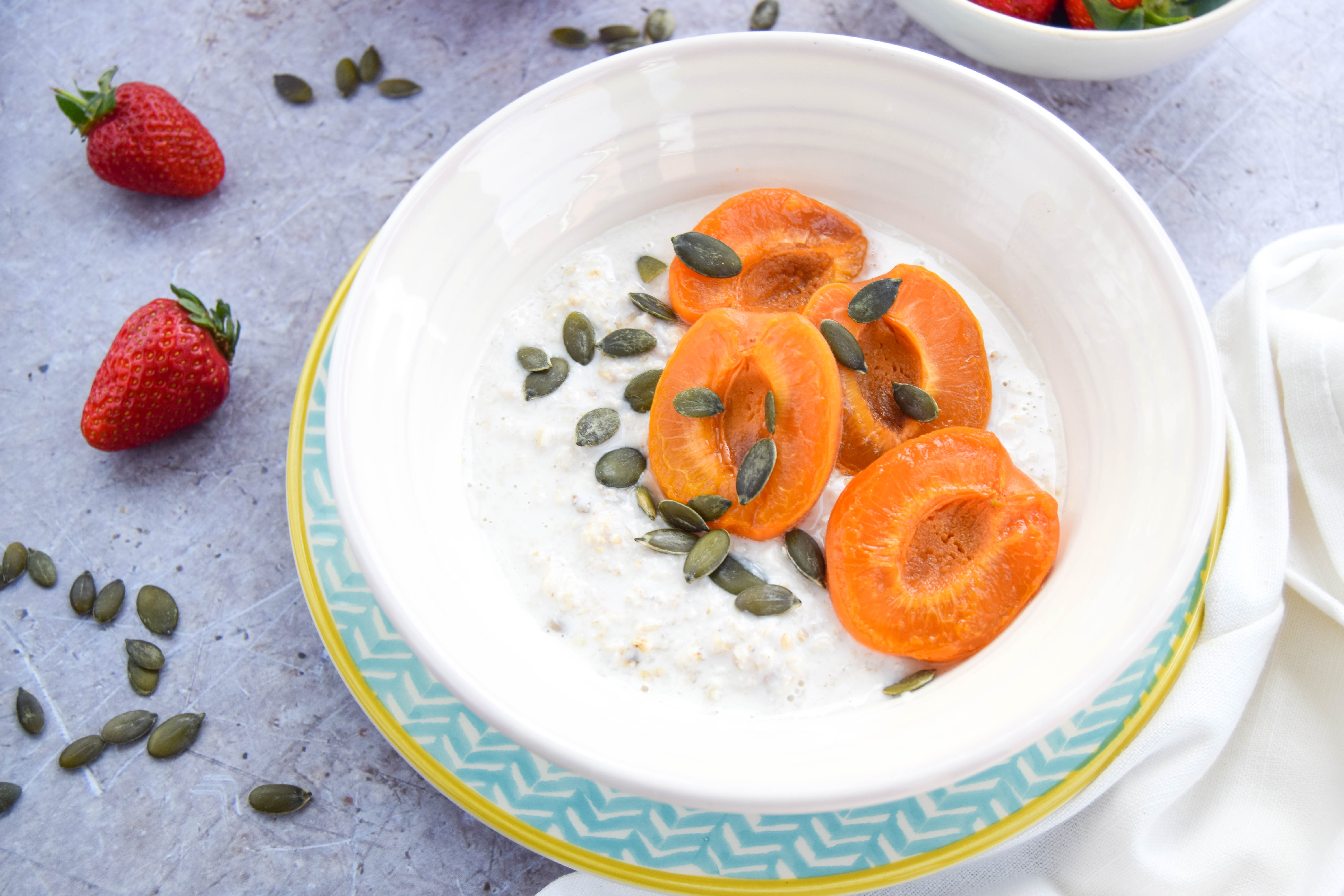 Almond & Coconut Bircher Muesli With Maple Apricots