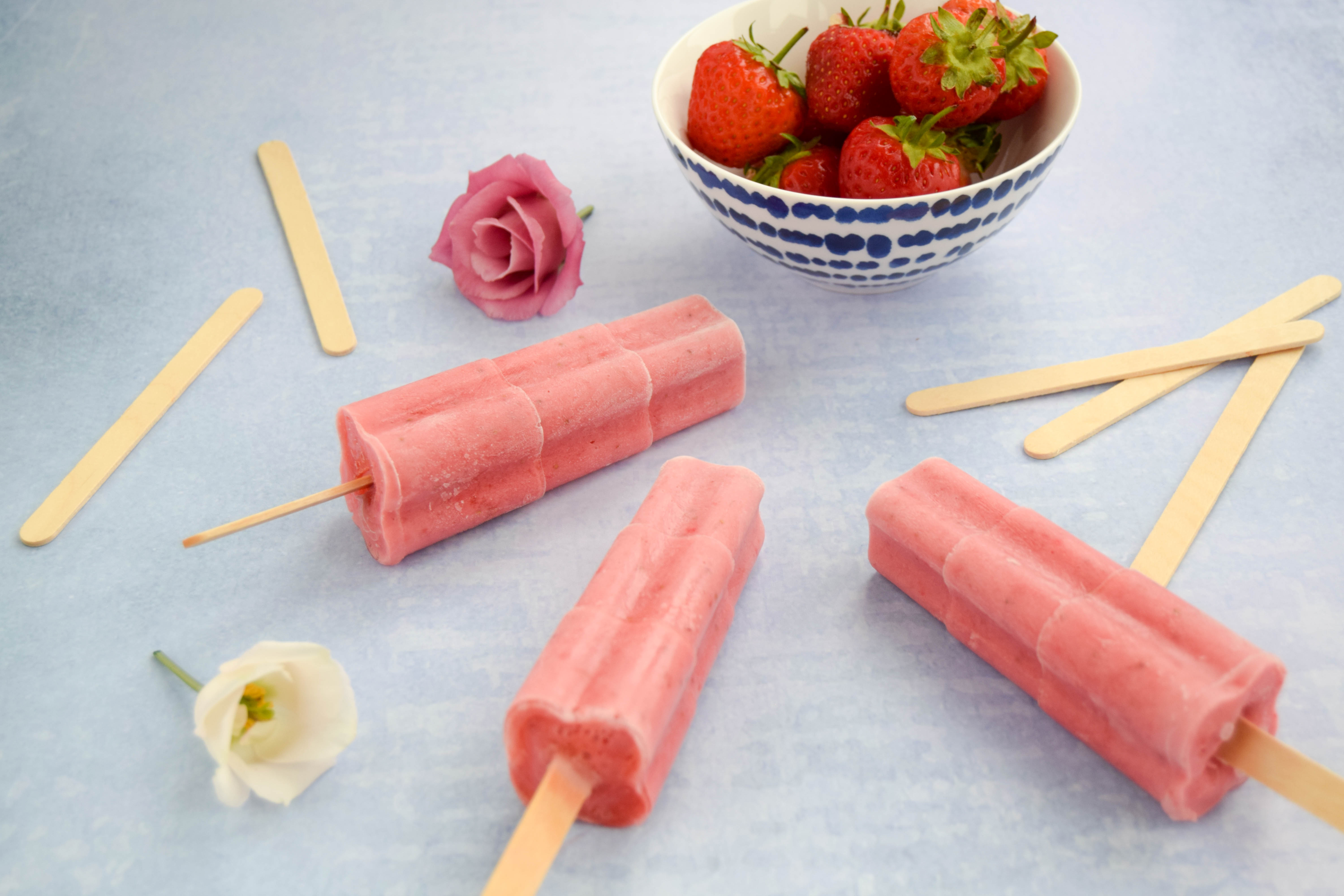 Watermelon & Strawberry Popsicles