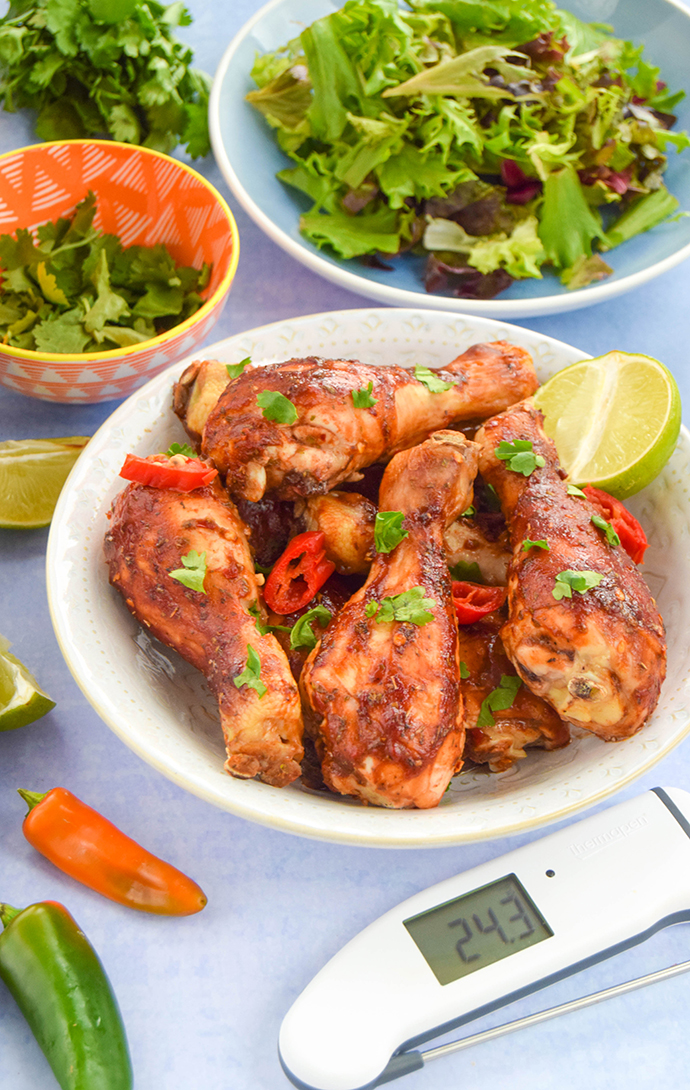 Fire up the BBQ and try these sweet and sticky chicken drumsticks with a mild chipotle chilli heat. Pure summer soul food! Fire up the BBQ and try these sweet and sticky chicken drumsticks with a mild chipotle chilli heat. Pure summer soul food!
