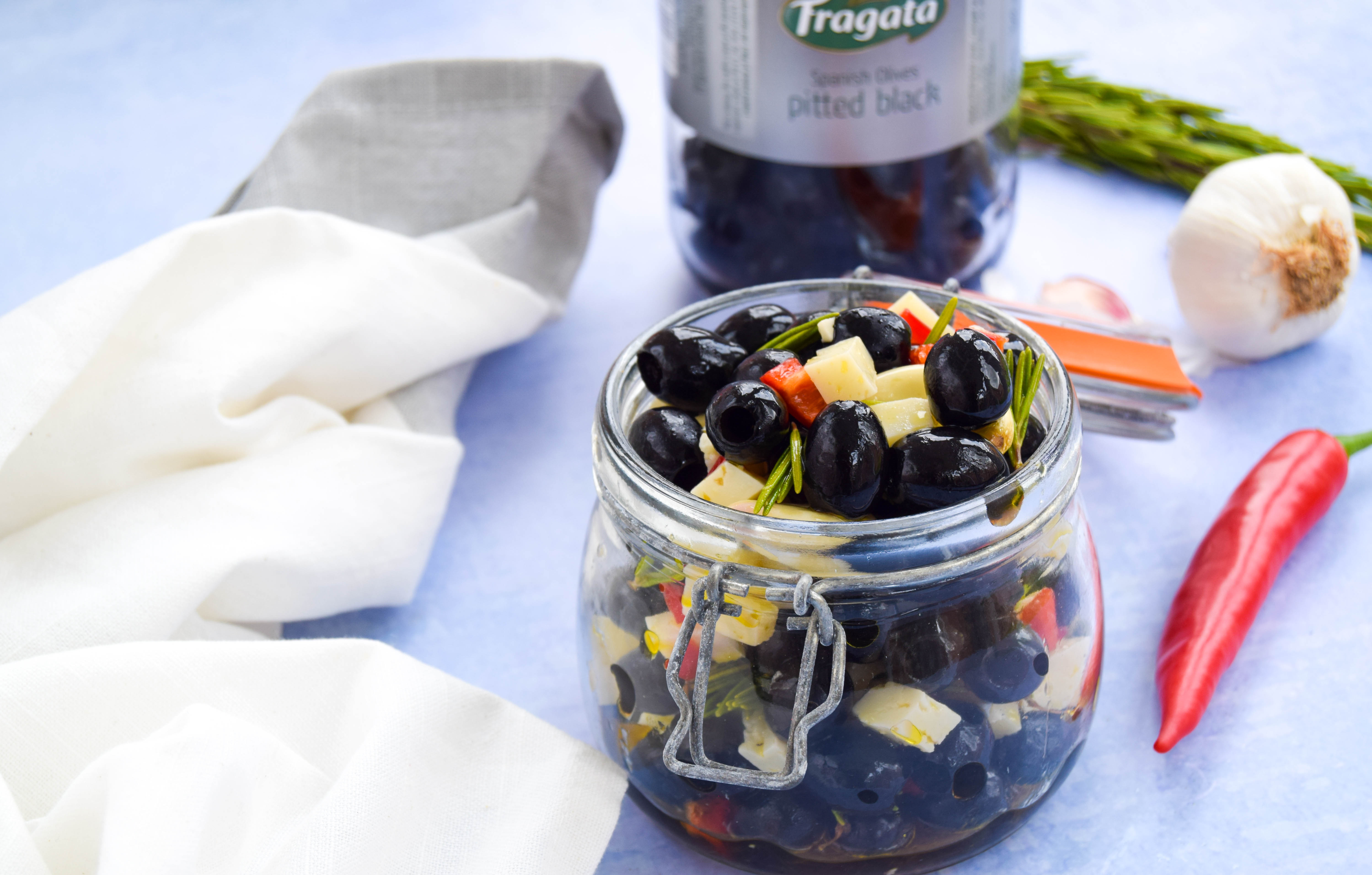 Spanish Marinated Olives With Manchego Cheese