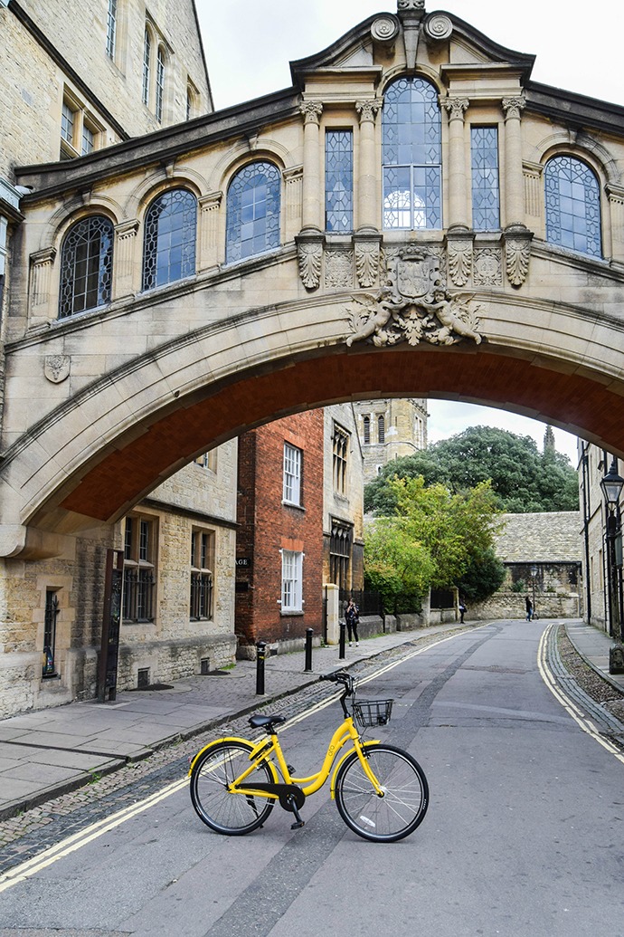 Discover Oxford see the sights and all it has to offer by cycling around it using an Ofo bike, a free-standing bike sharing company. 