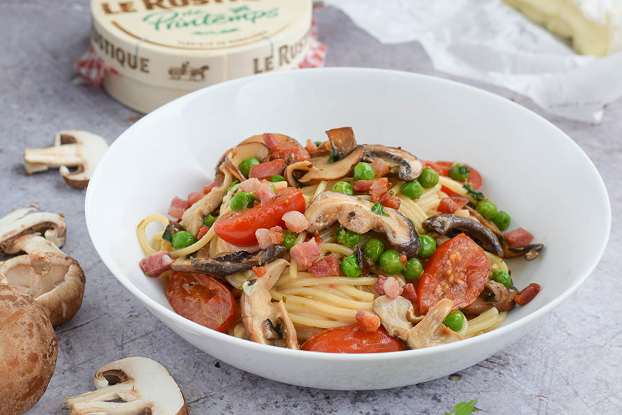 Camembert, Mushroom & Pancetta Pasta