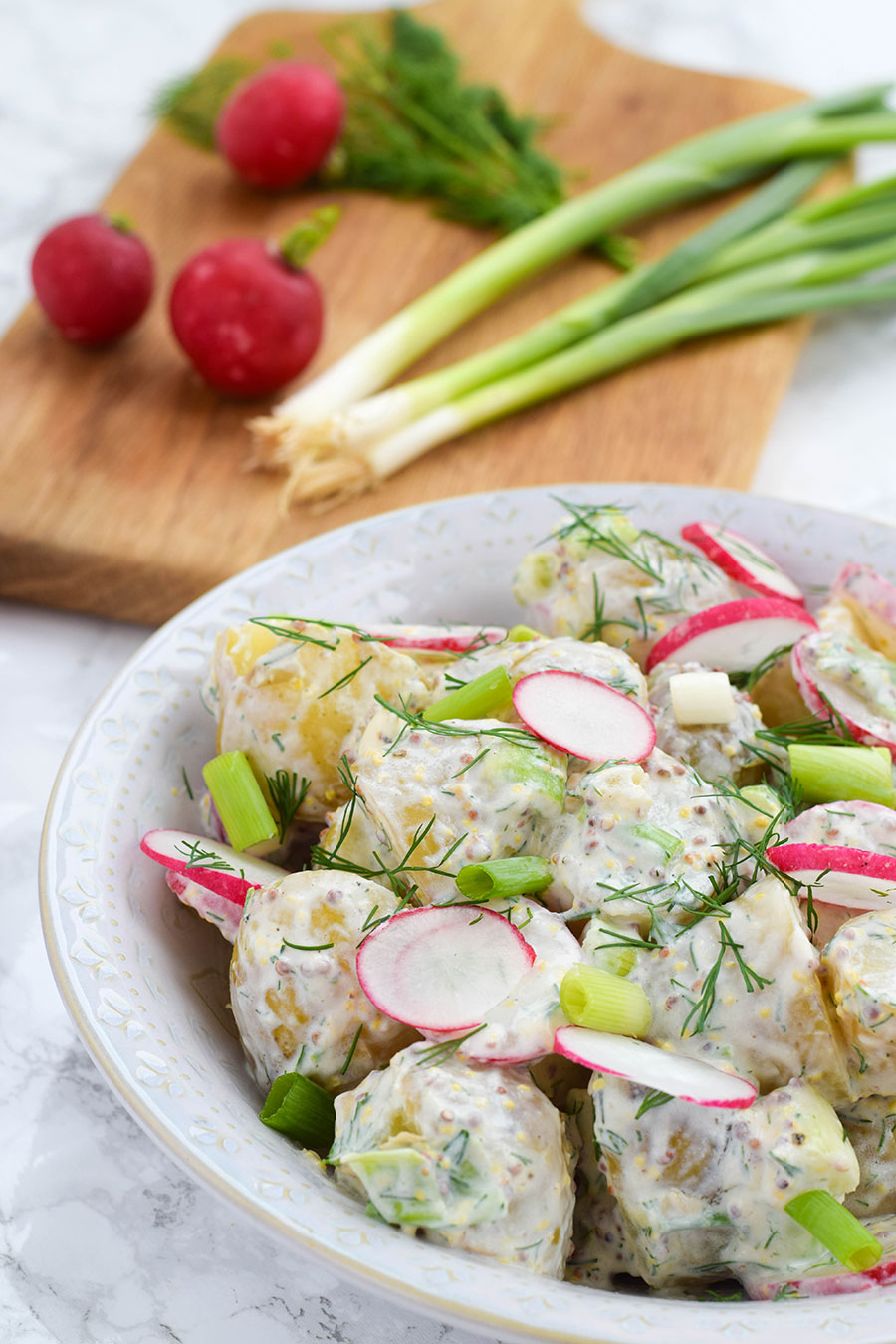 Potato Salad With Mustard and Dill that’s perfect to serve at your summer BBQs to accompany all that delicious food with a healthier twist to the norm. Potato Salad With Mustard and Dill that’s perfect to serve at your summer BBQs to accompany all that delicious food with a healthier twist to the norm.
